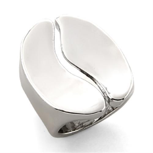 Rhodium White Metal Ring with No Stone