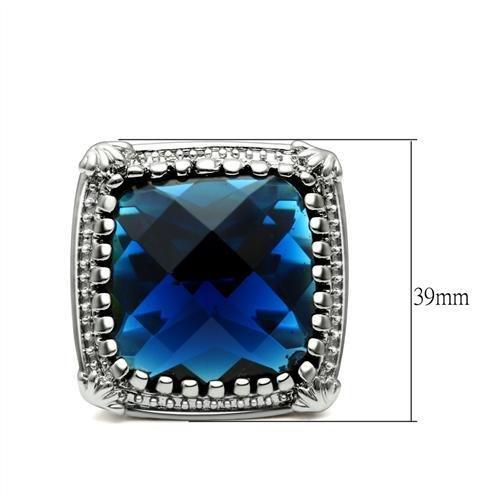 Rhodium Brass Ring with Synthetic Cat Eye in Montana