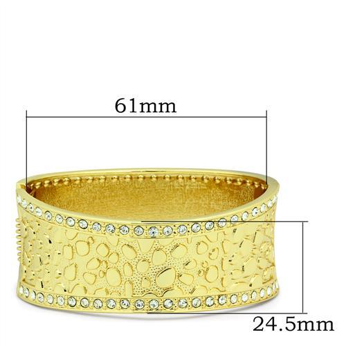 Flash Gold White Metal Bangle with Top Grade Crystal in Clear