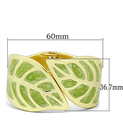 Flash Gold White Metal Bangle with Epoxy in No Stone