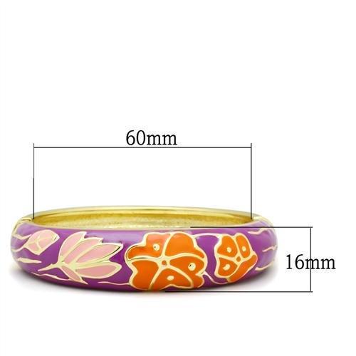 Flash Gold White Metal Bangle with Epoxy in No Stone