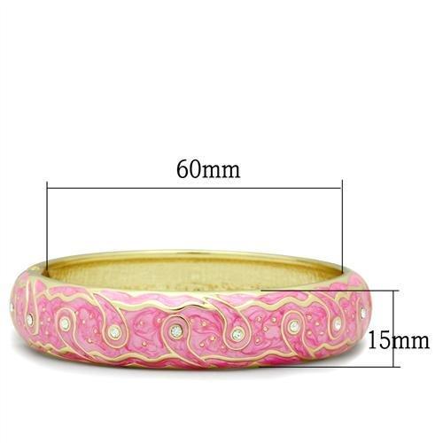 Flash Gold White Metal Bangle with Top Grade Crystal in Clear