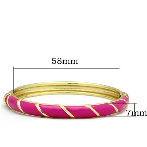 Flash Gold White Metal Bangle with Epoxy in No Stone