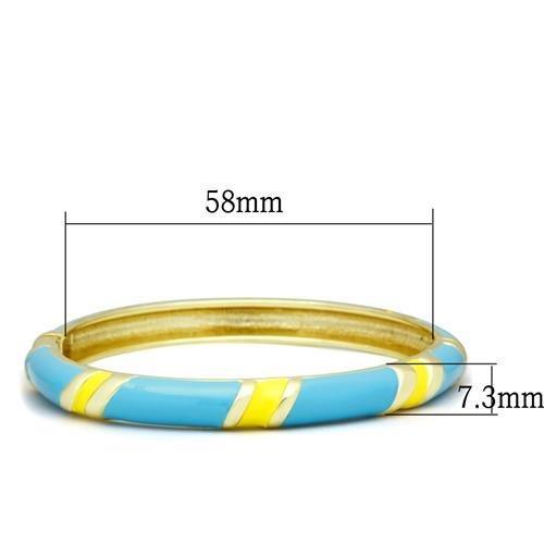 Flash Gold White Metal Bangle with Epoxy in No Stone