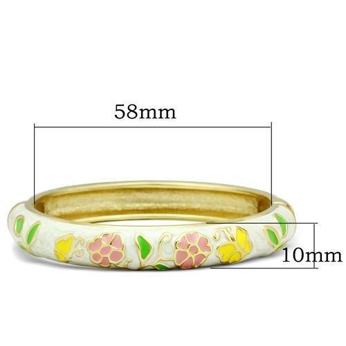 Flash Gold White Metal Bangle with Epoxy in No Stone