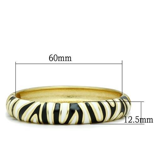 Flash Gold White Metal Bangle with Epoxy in No Stone