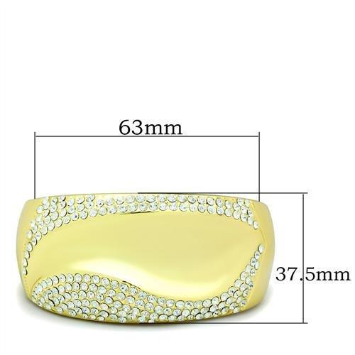 Flash Gold White Metal Bangle with Top Grade Crystal in Clear