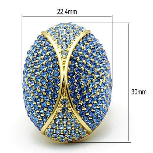 Flash Gold Brass Ring with Top Grade Crystal in Multi Color