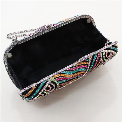 Imitation Rhodium White Metal Clutch with Top Grade Crystal in Multi Color