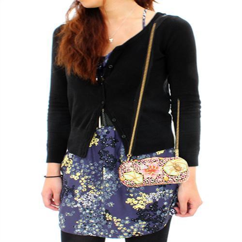 Ancientry Gold White Metal Clutch with Top Grade Crystal in Multi Color