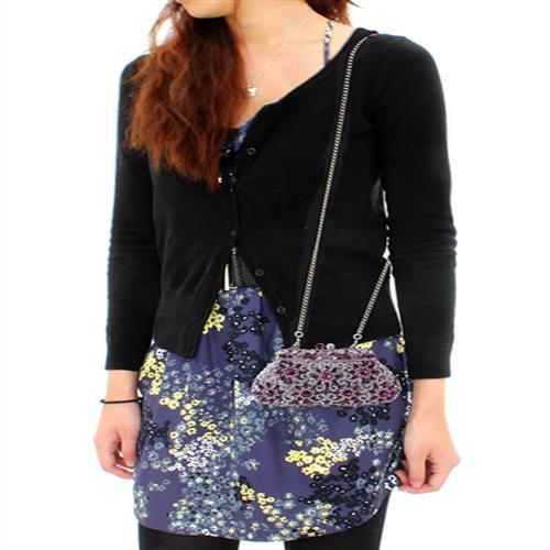 Imitation Rhodium White Metal Clutch with Top Grade Crystal in Multi Color