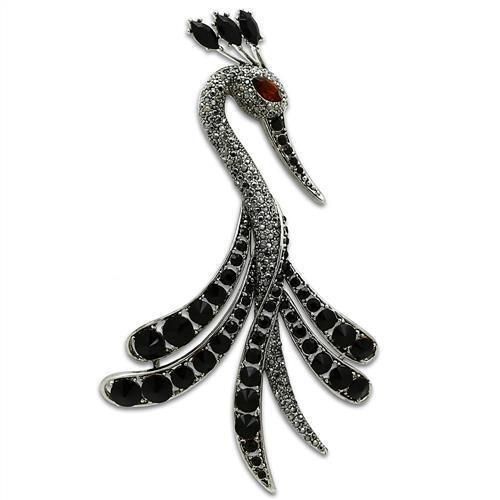 Imitation Rhodium White Metal Brooches with Top Grade Crystal in Multi Color