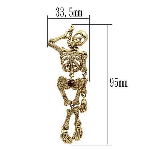 Gold White Metal Brooches with Top Grade Crystal in Multi Color