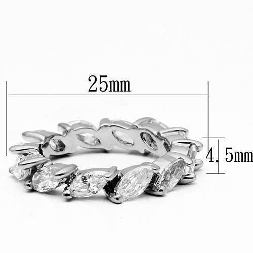 Rhodium Brass Ring with AAA Grade CZ in Clear