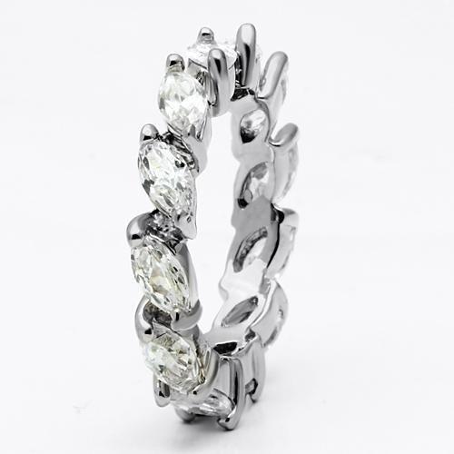 Rhodium Brass Ring with AAA Grade CZ in Clear