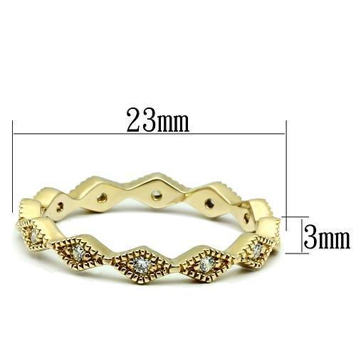 Gold Brass Ring with AAA Grade CZ in Clear