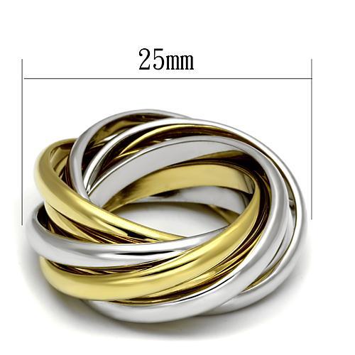 Gold+Rhodium Brass Ring with No Stone