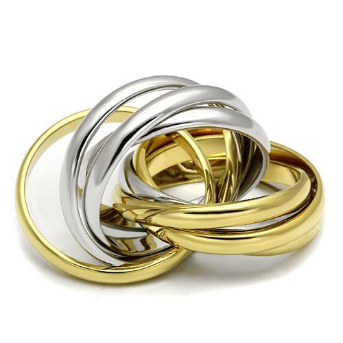 Gold+Rhodium Brass Ring with No Stone