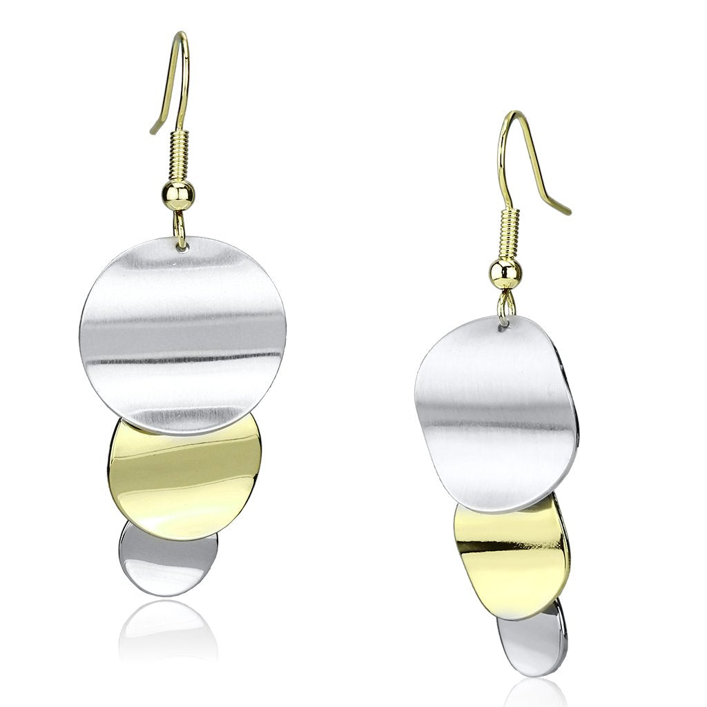 Gold+Rhodium Iron Earrings with No Stone