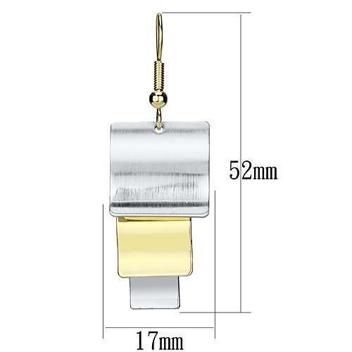 Gold+Rhodium Iron Earrings with No Stone