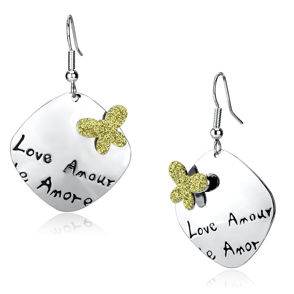 Rhodium Iron Earrings with No Stone