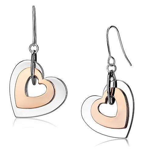 Rose Gold + Rhodium Iron Earrings with No Stone