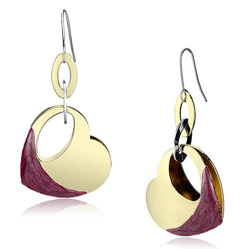 Gold Iron Earrings with Epoxy in Siam