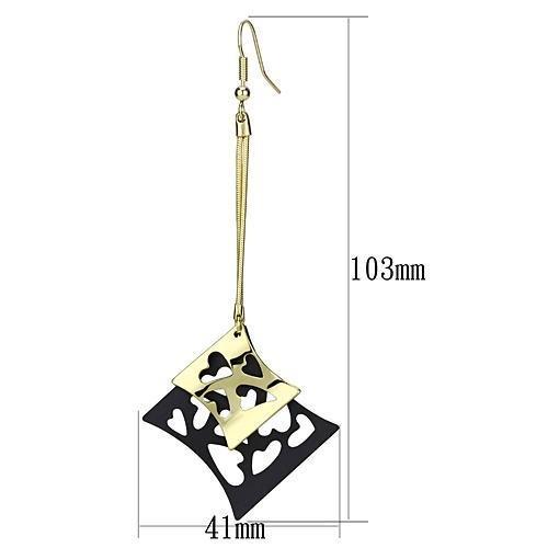 Gold+Ruthenium Iron Earrings with No Stone