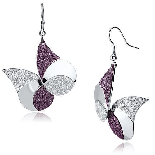 Rhodium Iron Earrings with No Stone