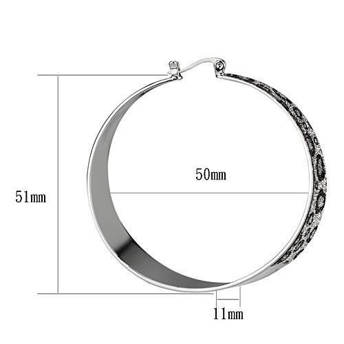 Rhodium Iron Earrings with No Stone