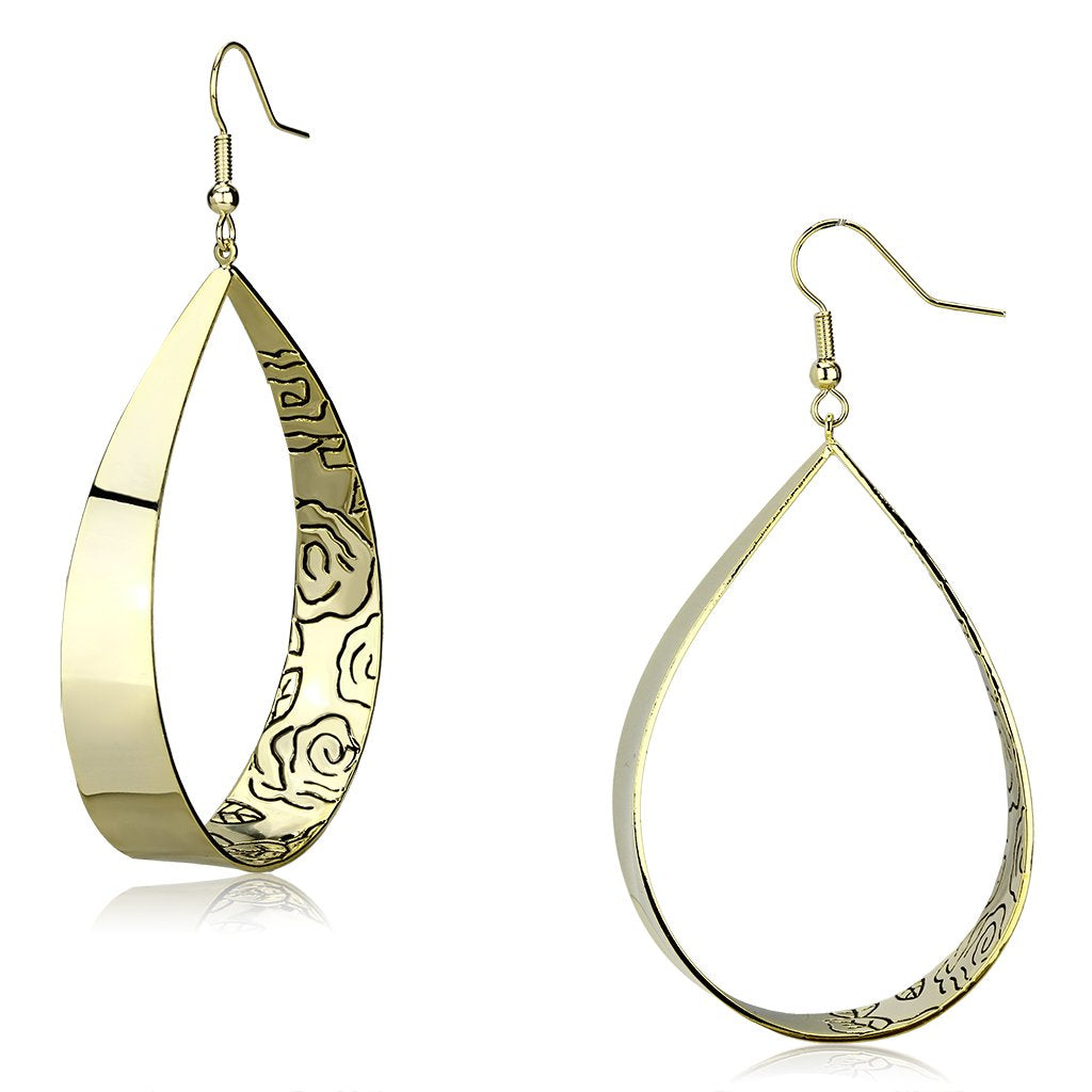 Gold Iron Earrings with No Stone