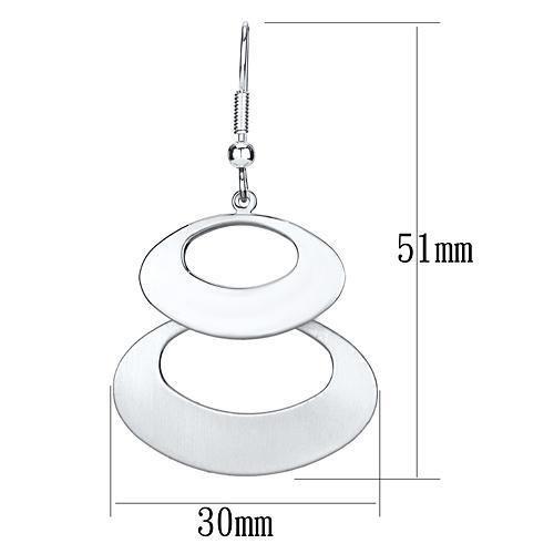 Matte Rhodium & Rhodium Iron Earrings with No Stone