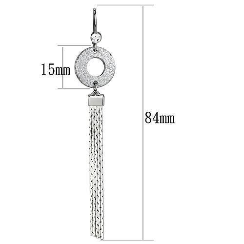 Rhodium Iron Earrings with Top Grade Crystal in Clear