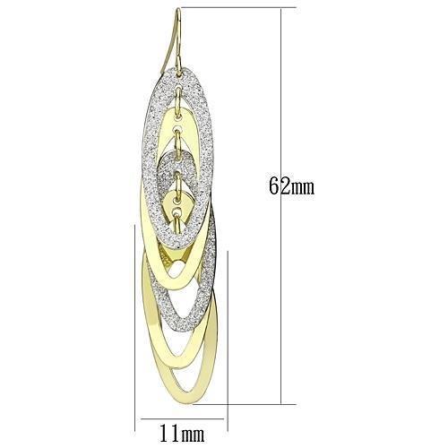 Gold+Rhodium Iron Earrings with No Stone