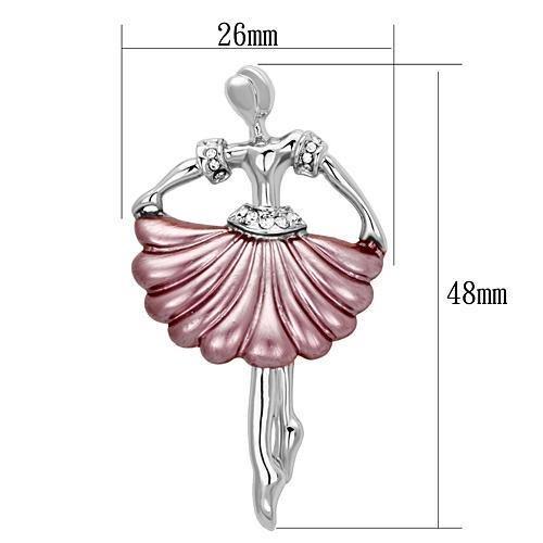 Imitation Rhodium White Metal Brooches with Top Grade Crystal in Clear