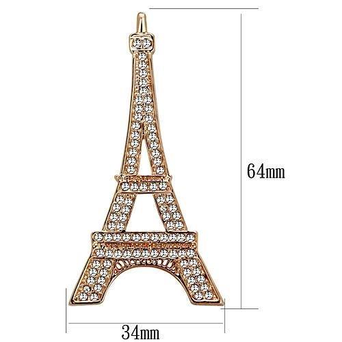 Flash Rose Gold White Metal Brooches with Top Grade Crystal in Clear