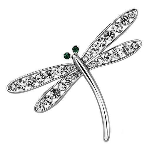 Imitation Rhodium White Metal Brooches with Top Grade Crystal in Clear