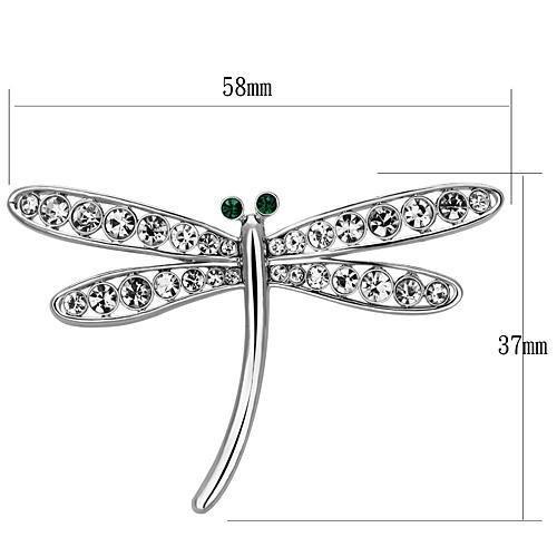 Imitation Rhodium White Metal Brooches with Top Grade Crystal in Clear