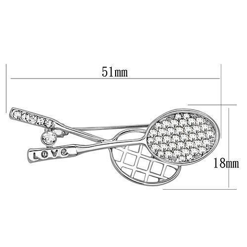 Imitation Rhodium White Metal Brooches with Top Grade Crystal in Clear