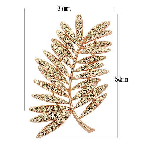 Flash Rose Gold White Metal Brooches with Top Grade Crystal in Light Peach