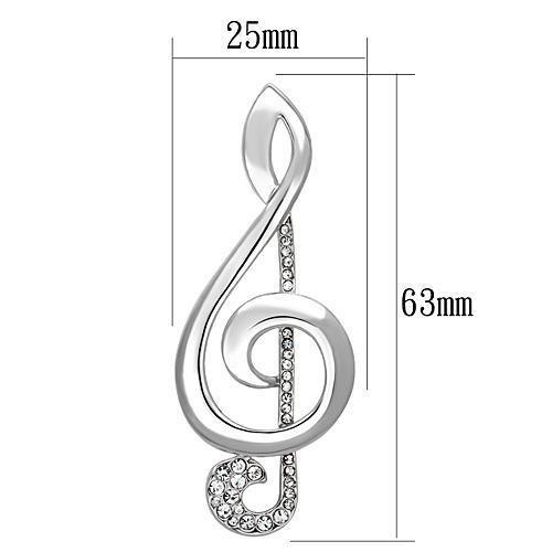 Imitation Rhodium White Metal Brooches with Top Grade Crystal in Clear