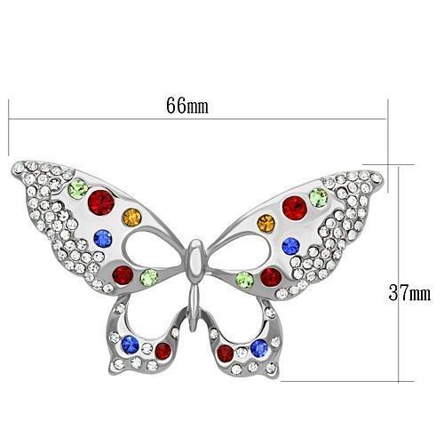Imitation Rhodium White Metal Brooches with Top Grade Crystal in Multi Color