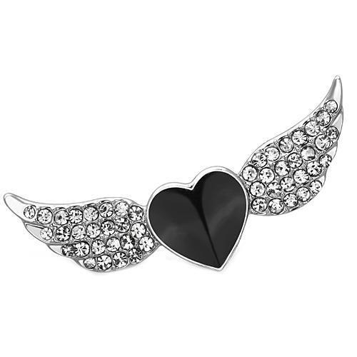 Imitation Rhodium White Metal Brooches with Top Grade Crystal in Clear