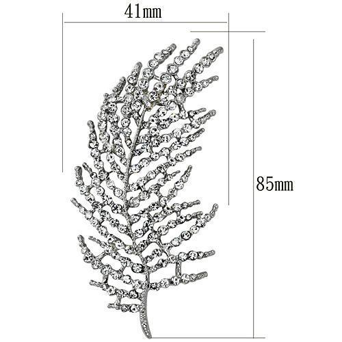 Flash Rose Gold White Metal Brooches with Top Grade Crystal in Clear