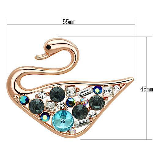 Flash Rose Gold White Metal Brooches with Top Grade Crystal in Multi Color