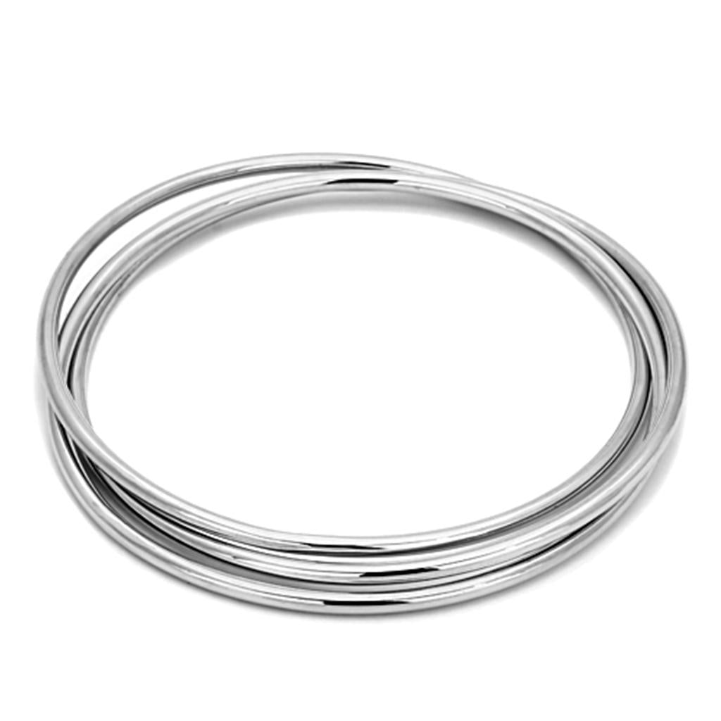 Rhodium Brass Bangle with No Stone