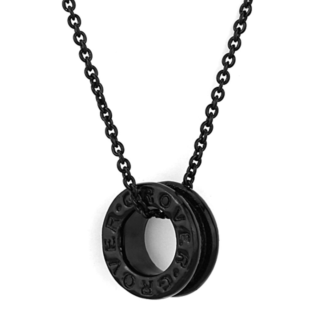 TIN Cobalt Black Brass Chain Pendant with No Stone