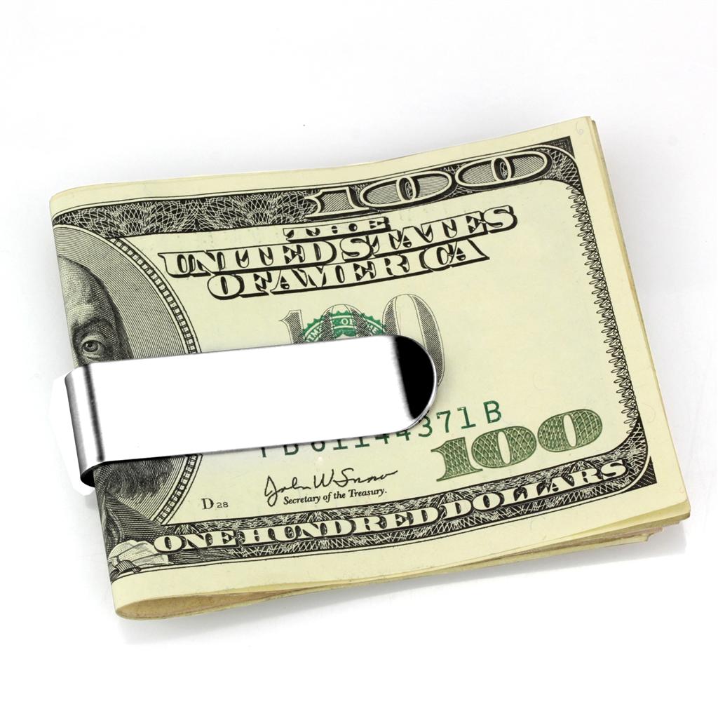 High polished (no plating) Stainless Steel Money clip with No Stone