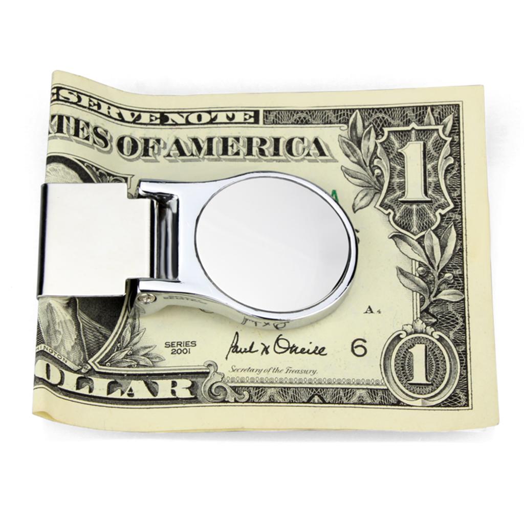 High polished (no plating) Stainless Steel Money clip with No Stone