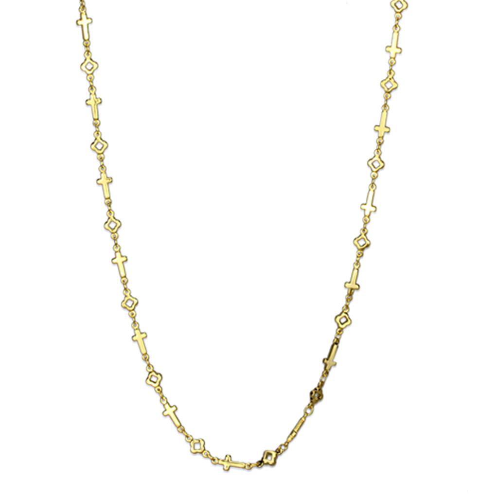Flash Gold Brass Necklace with No Stone